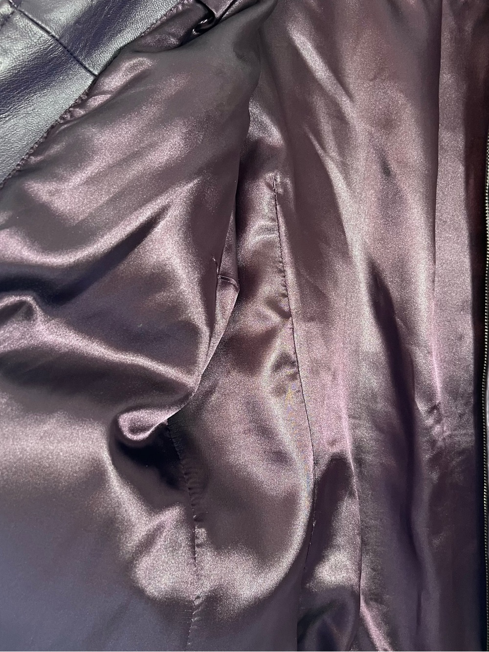 Coldwater Creek Women's Plum Leather Zip Jacket - Picture 4 of 11
